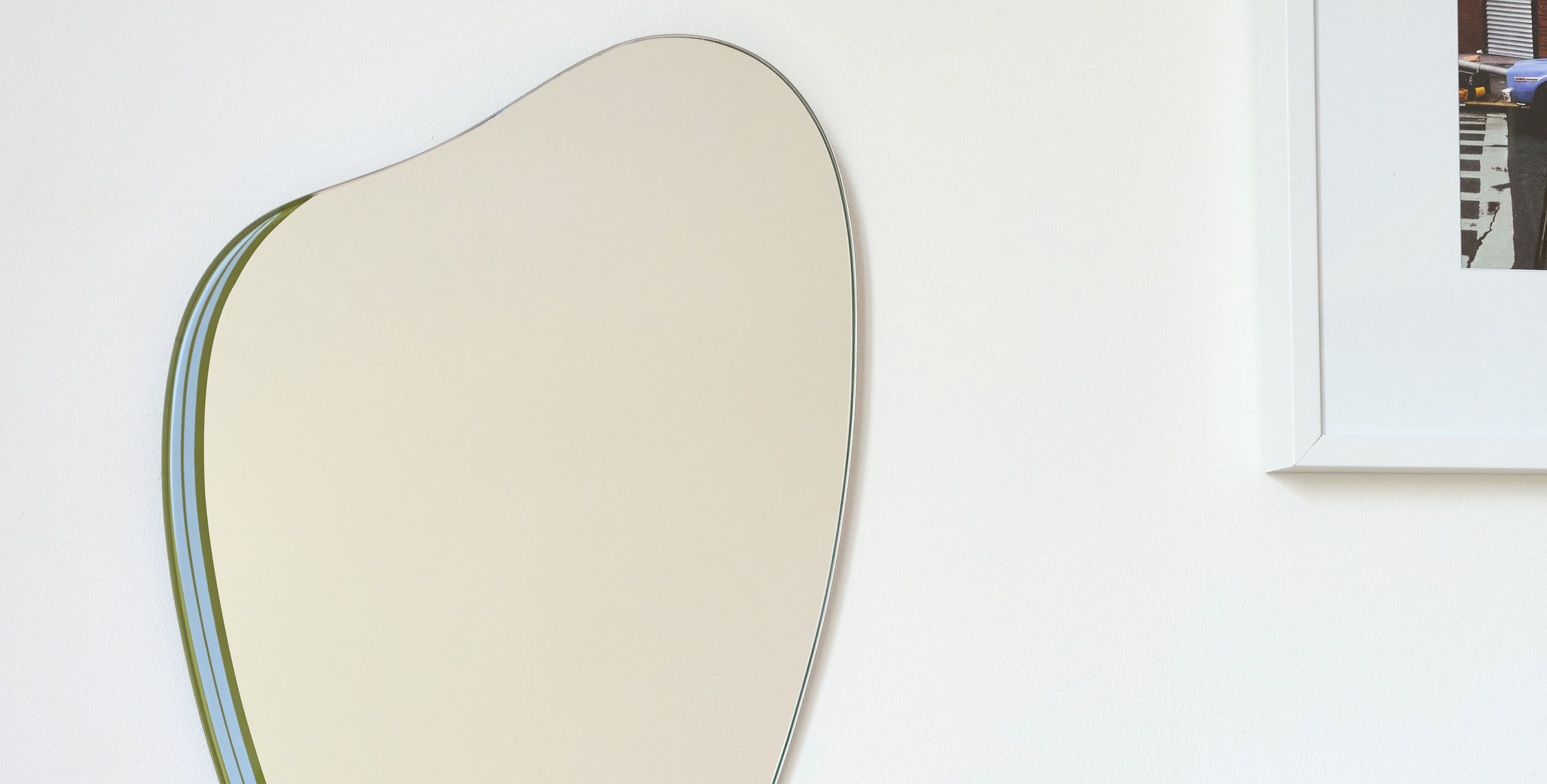 Vintage asymmetrical mirror, H51,5cm