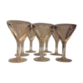 Suite de 8 anciens verres a cocktail
