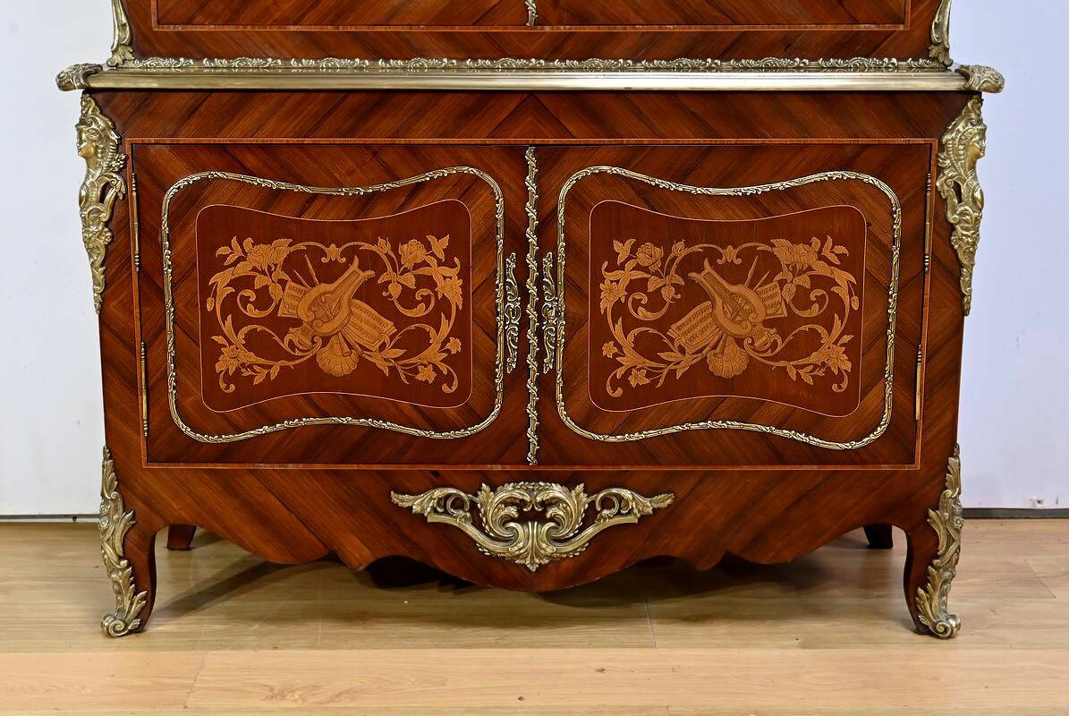 Library Two-Body in Rosewood and Marquetry, Louis XV style – End