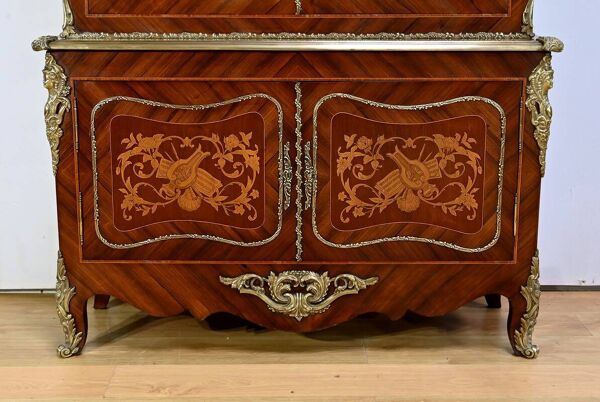 Bibliothèque Deux-Corps en Palissandre et Marqueterie, style Louis XV – Fin