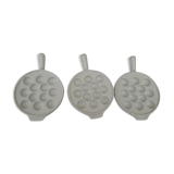 3 PILLIVUYT porcelain snail plates