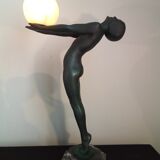 Max Le Verrier Large Art Deco lamp model "Lumina" 64 CM