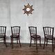 Série 4 chaises en bois bistrot 1950  fischel