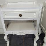Pair of white patinated Louis XV style bedside tables