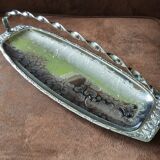Large rectangular original silver metal dish