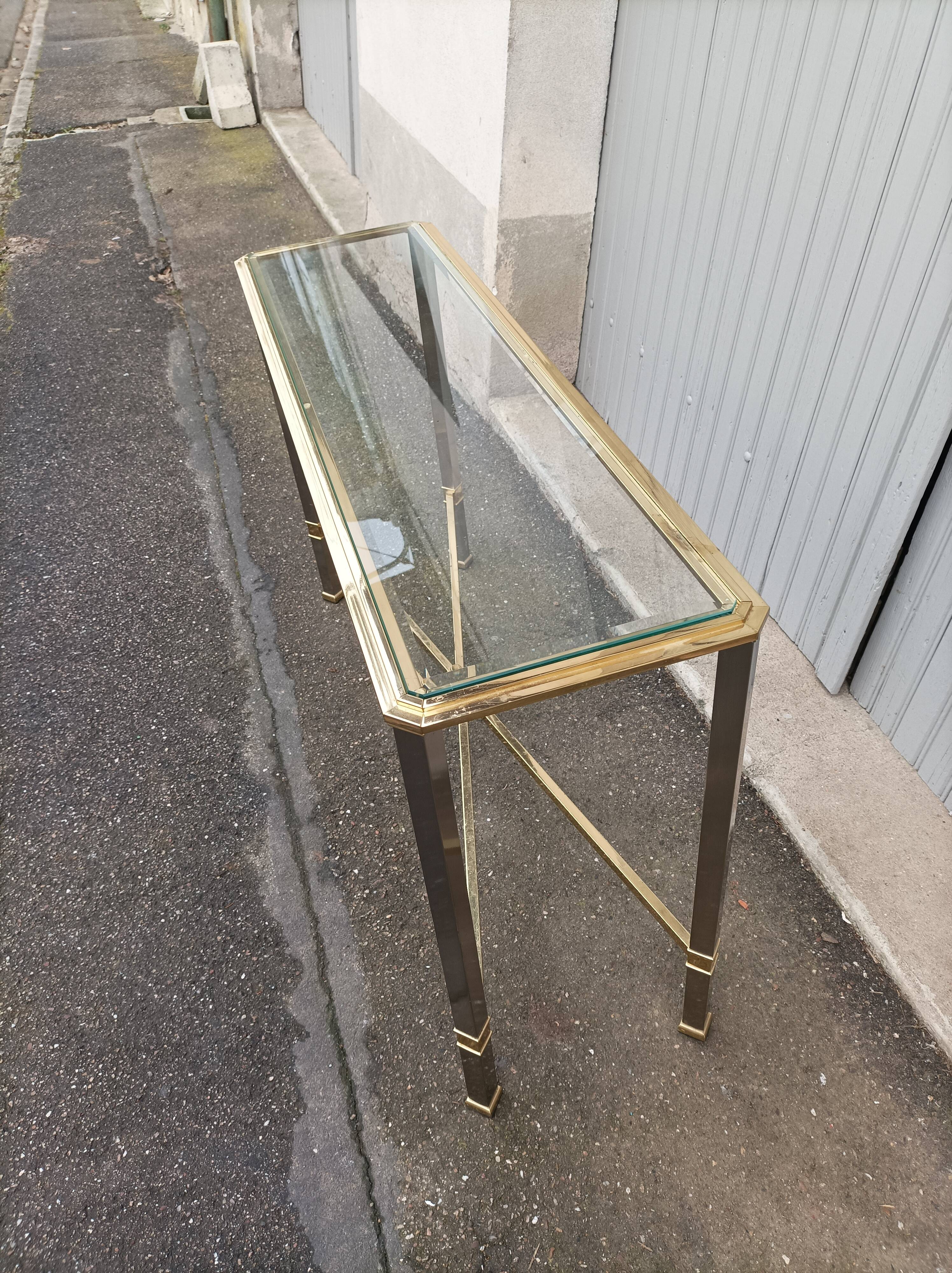 Console vintage métal et verre