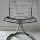 Set of 4 vintage chairs, chromed metal, France 1970