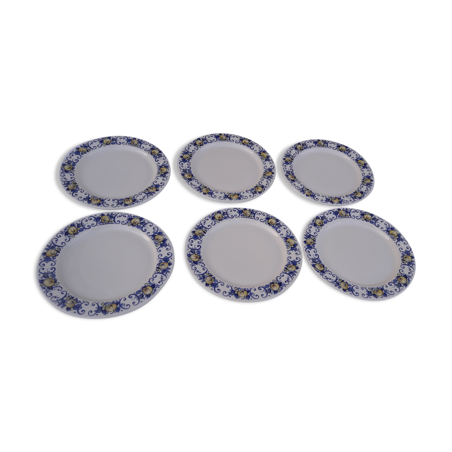 6 flat plates Villeroy and Boch model Cadiz Clacquesin diam 24 cm