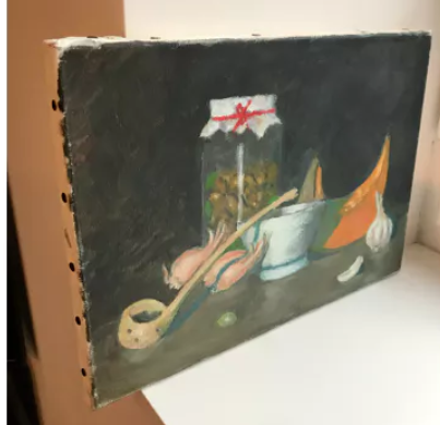 Oil painting on canvas old still life
