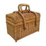 Wicker rattan basket suitcase from the 70s