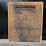 Louis XVI style fireplace mirror, carved wood trumeau with white and grey highlights, 18th century