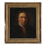 Antique Vintage Oil Portrait Painting of a Danish Gentleman, 19th Century