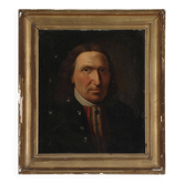 Antique Vintage Oil Portrait Painting of a Danish Gentleman, 19th Century