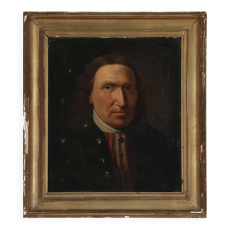 Antique Vintage Oil Portrait Painting of a Danish Gentleman, 19th Century