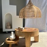 Quadripod coffee table in solid wood monoxyl natural color (dark)