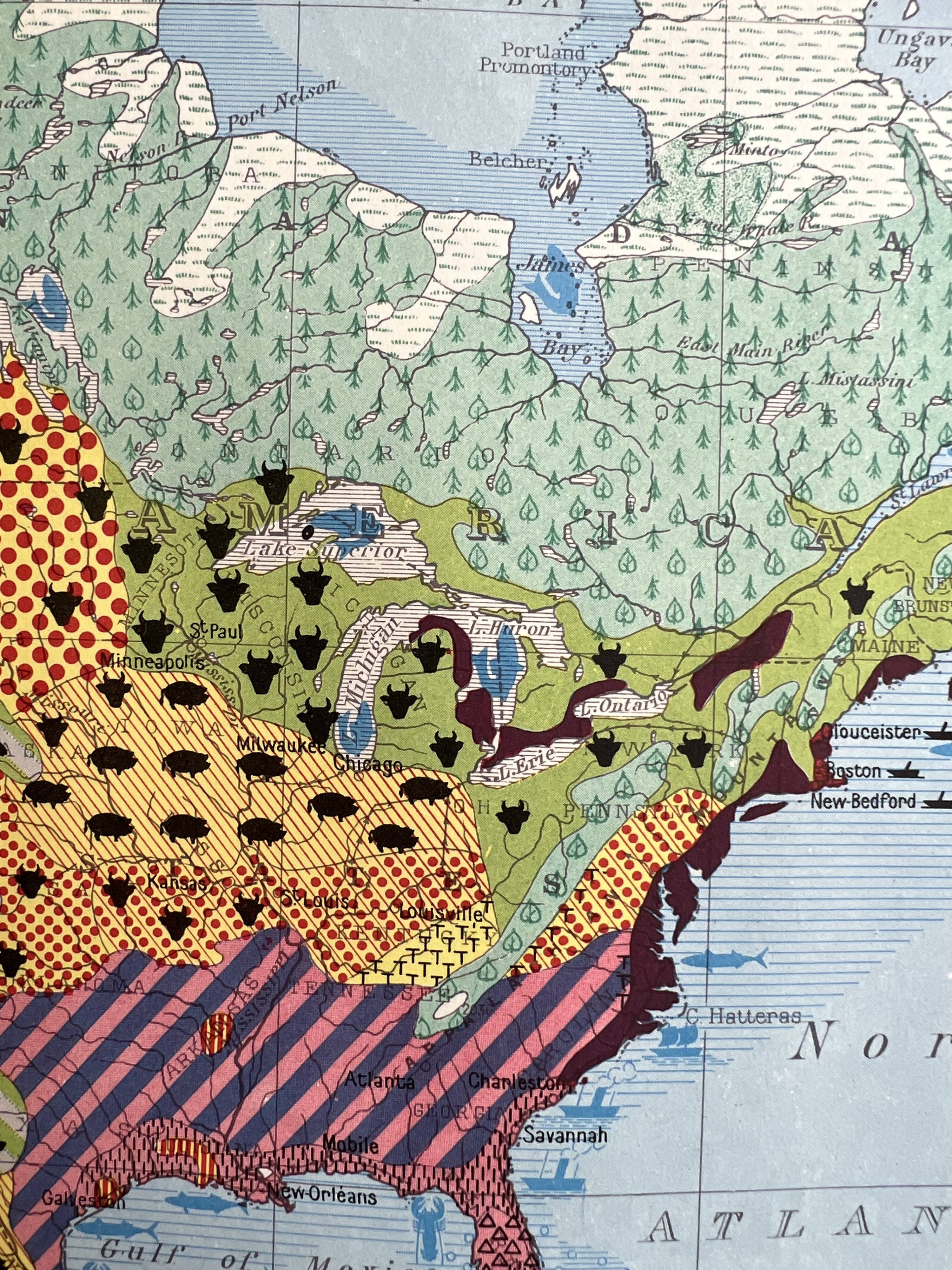 Old Agricultural Map of the New World & Map of Climates | Amériq