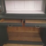 Black patinated oak library