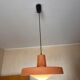 Vintage orange salmon metal chandelier