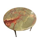 Bronze and onyx coffee table