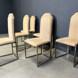 Vintage brass dining chairs by Belgochrom, 1970s