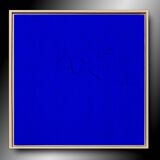 Tableau peinture abstraite monochrome minimaliste bleu encadré