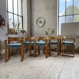 Set of 6 oak chairs with armrests Ate Van Apeldoorn