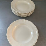 8 white porcelain plates