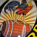 Enamelled plate beer coq hardi