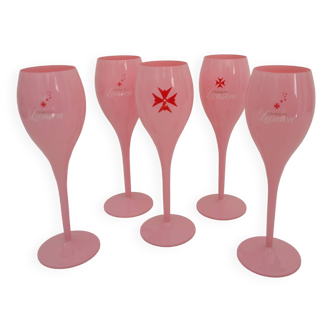 Lanson Pink Glass Footed Flute