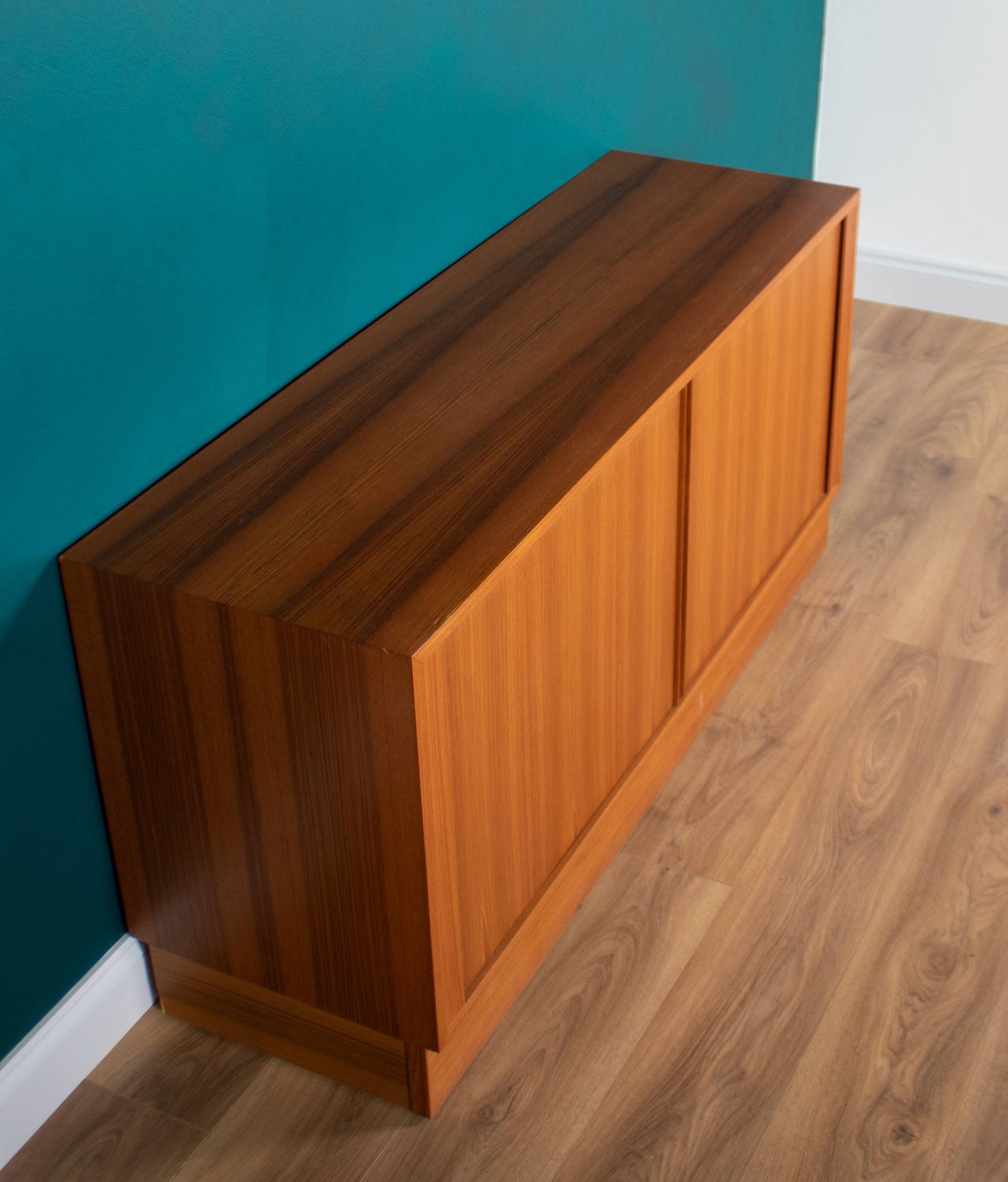 Retro Danish Modern Poul Hundevad (HU) Teak Danish Tambour Door Sideboard