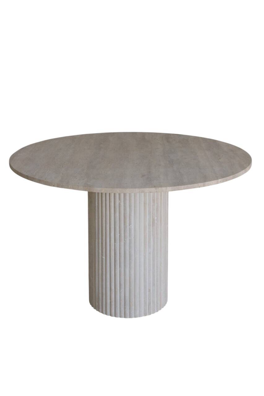Omega Circular Dining Table - Natural Travertine