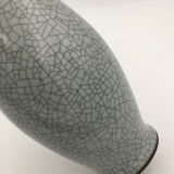 Vase gris forme HU céramique craquelée Chine