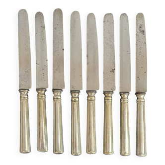 8 Christofle silver-plated knives, 19th century