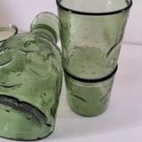 Carafe and matching tumblers in molded glass