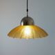 Vintage glass and metal pendant light, 1980s