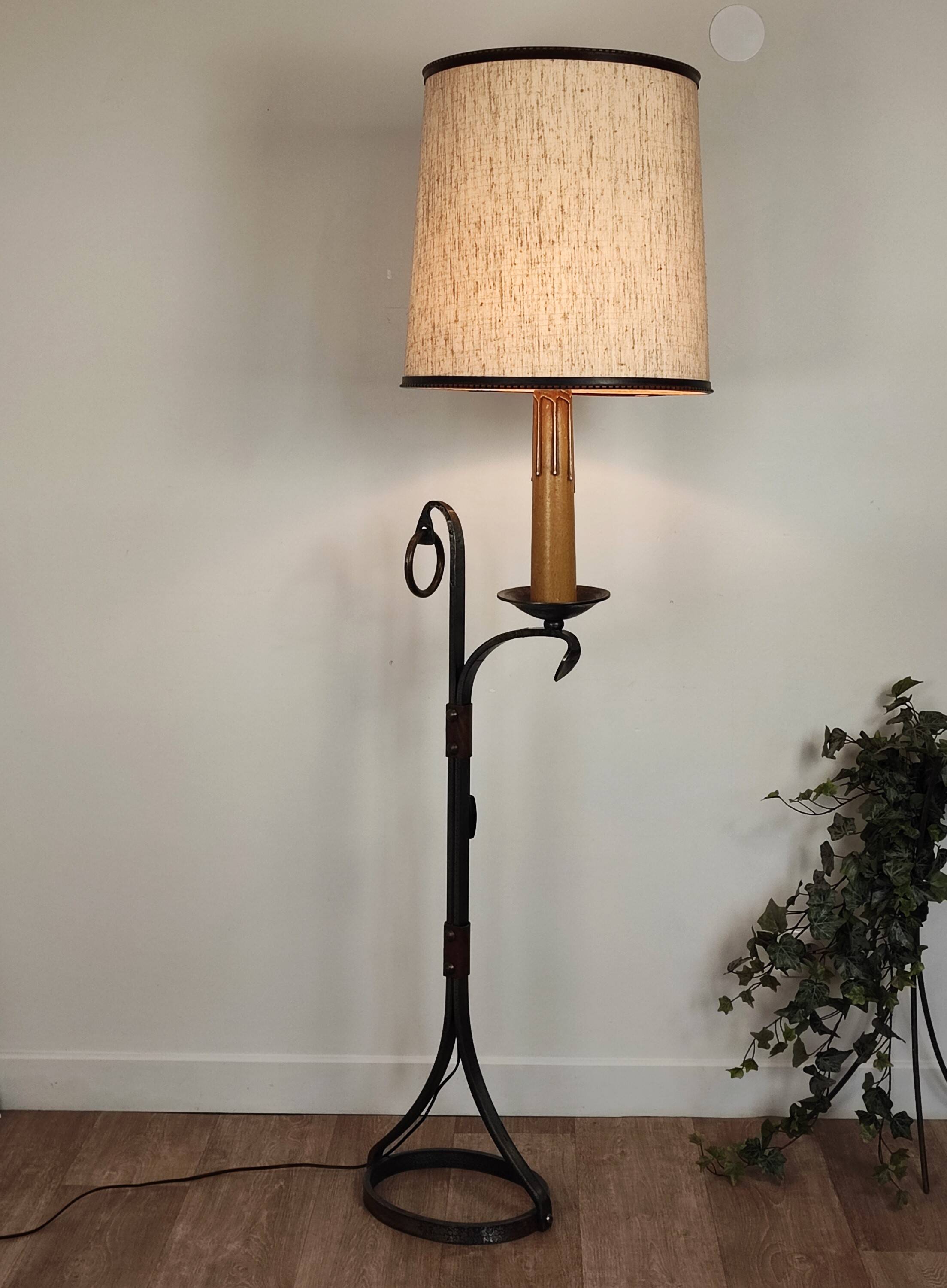 Wrought iron floor lamp Jean-Pierre Ryckaert