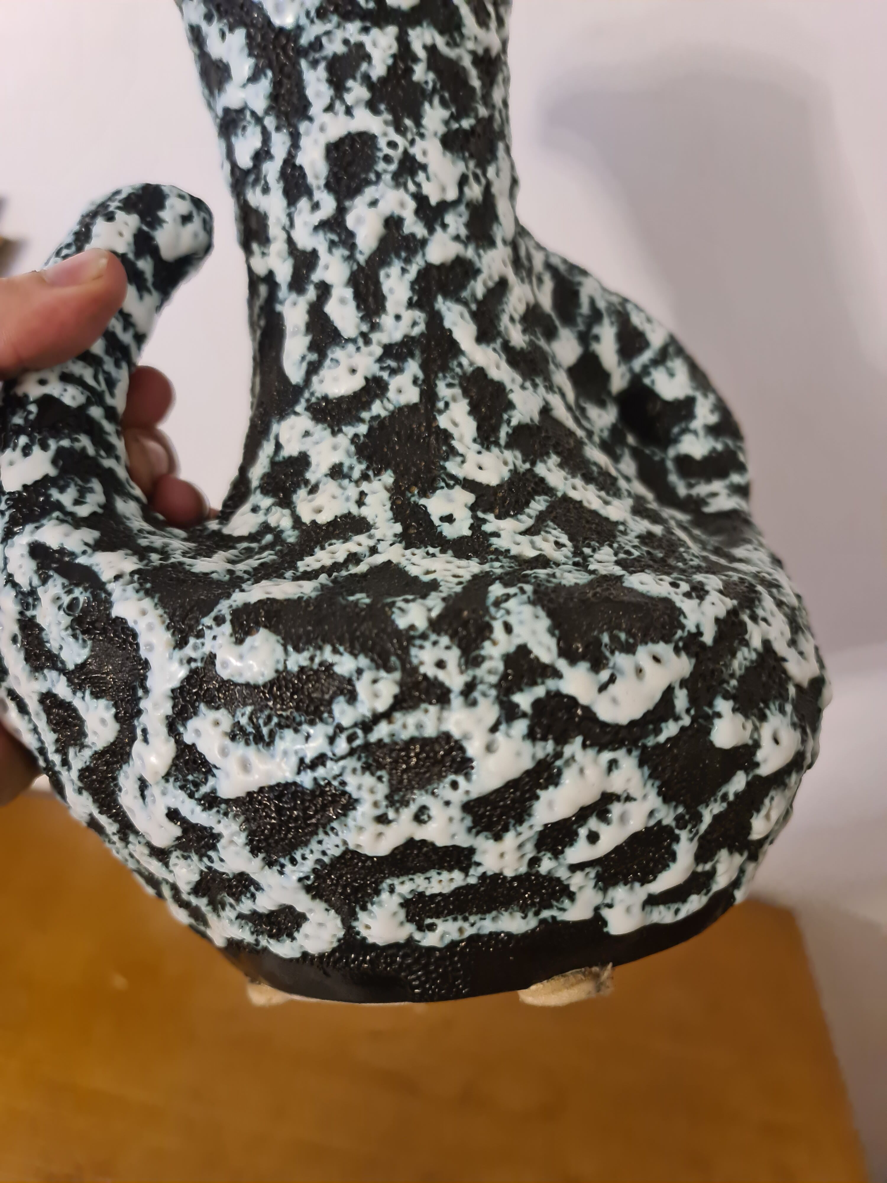 Ceramic vase Vallauris 1950 Lava Foam