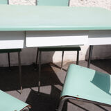 Set Table and Chairs Formica Water Green