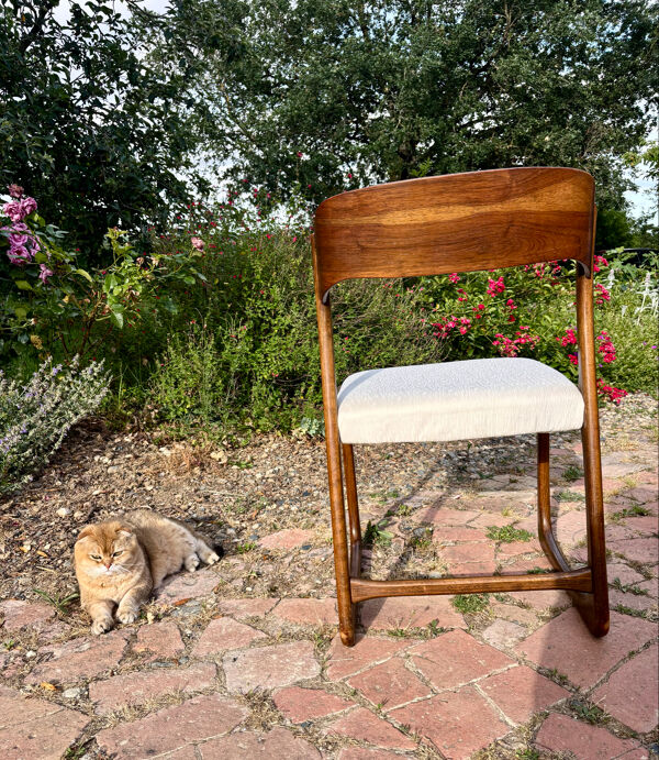 Quatre chaises Baumann traîneau vintage design 1960 1970