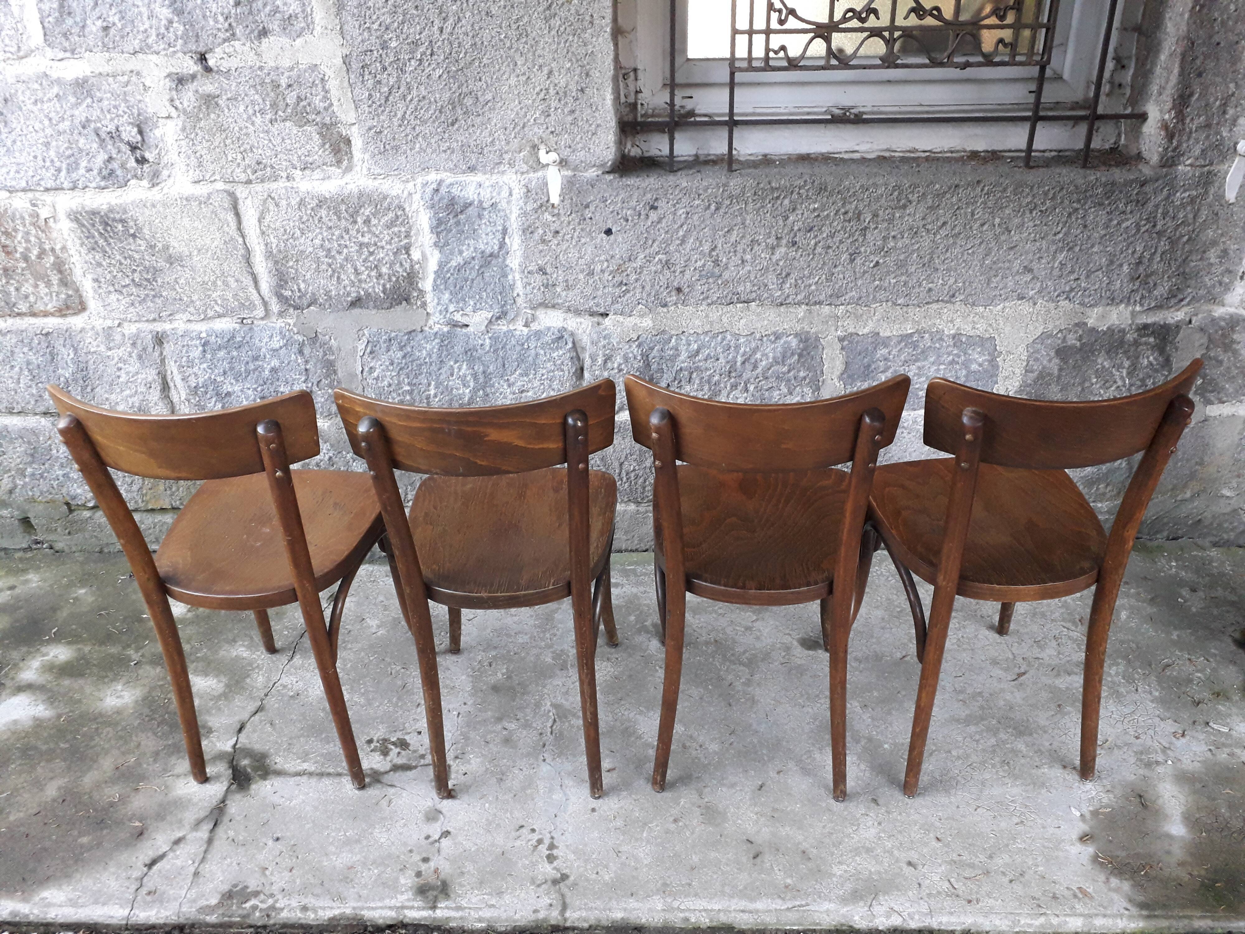 Series of 4 chairs bistro Thonet