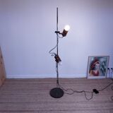 Lampadaire spots métal bois