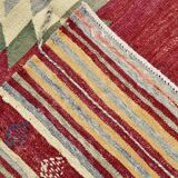 Wine Red & Green Turkish Kilim Rug, 156x224Cm
