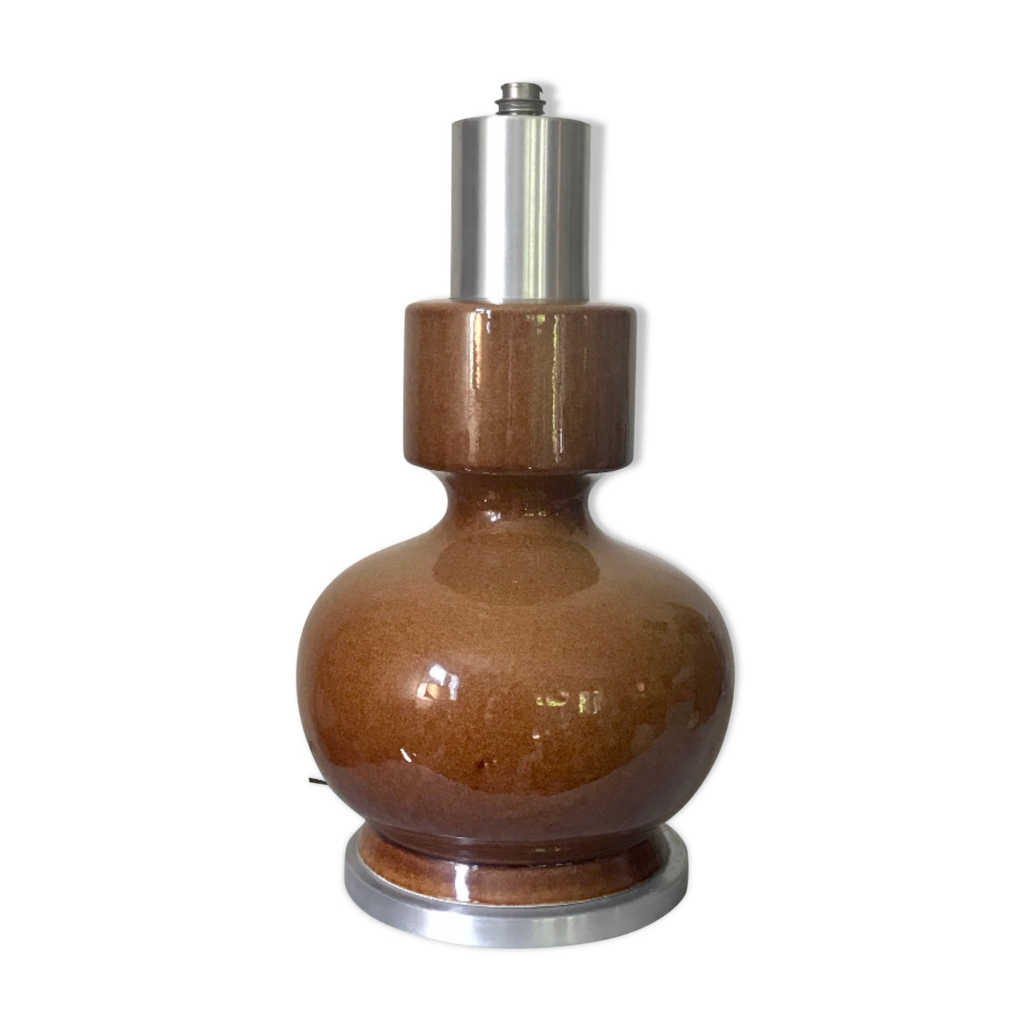 Ceramic and aluminum lamp foot brushed 46cm