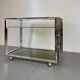 Space Age Chrome and Smoked Glass Bar Cart, 1970s