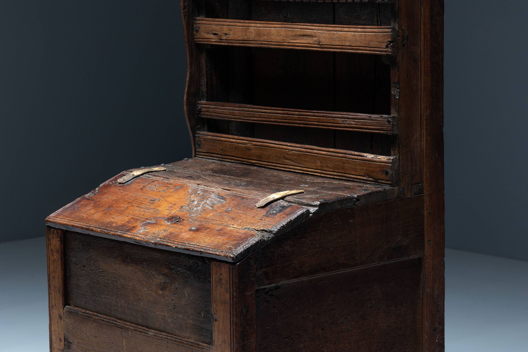 Primitive Folk Art Shelving Cupboard, France, 19th Century