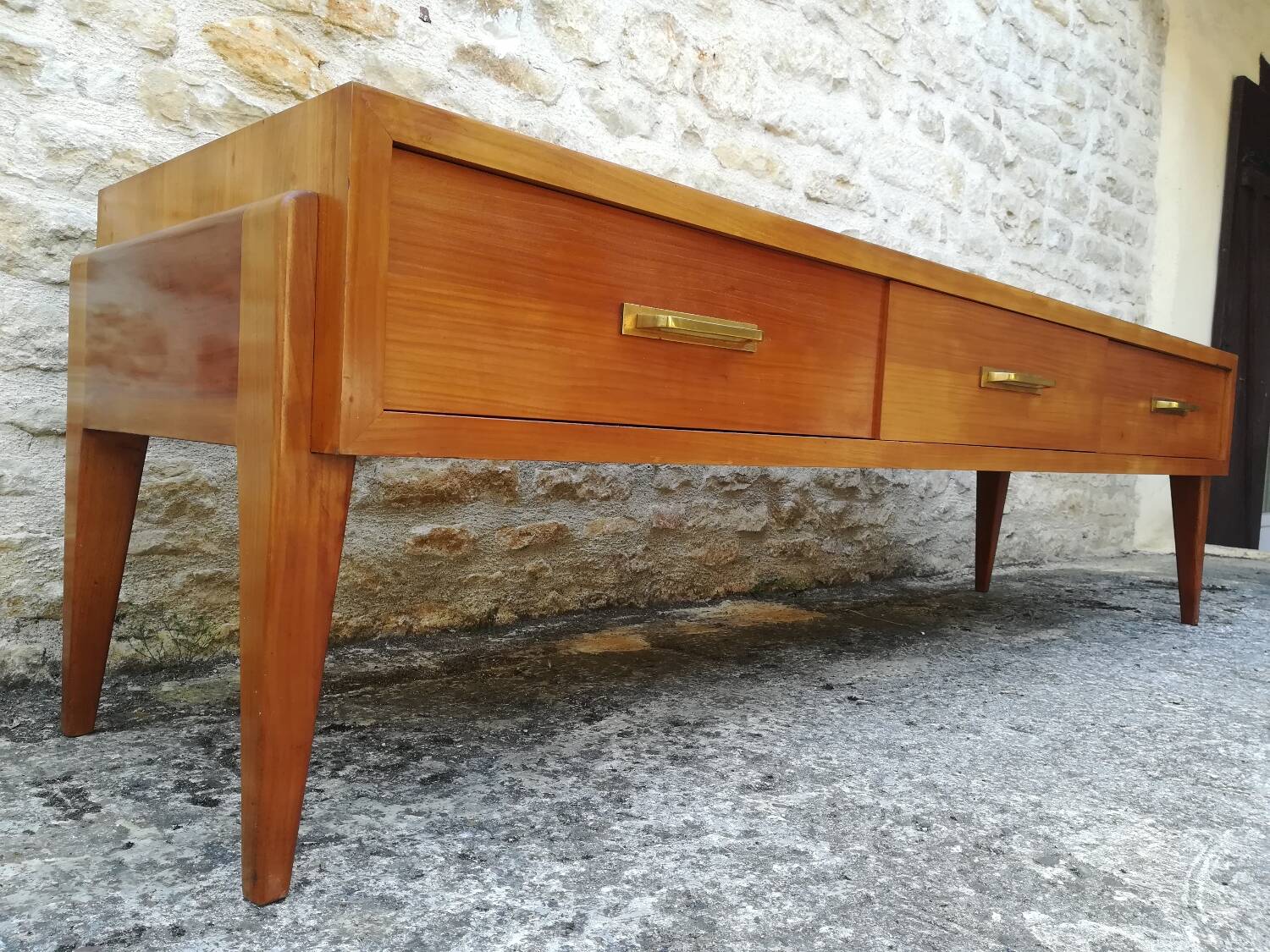 Low teak sideboard