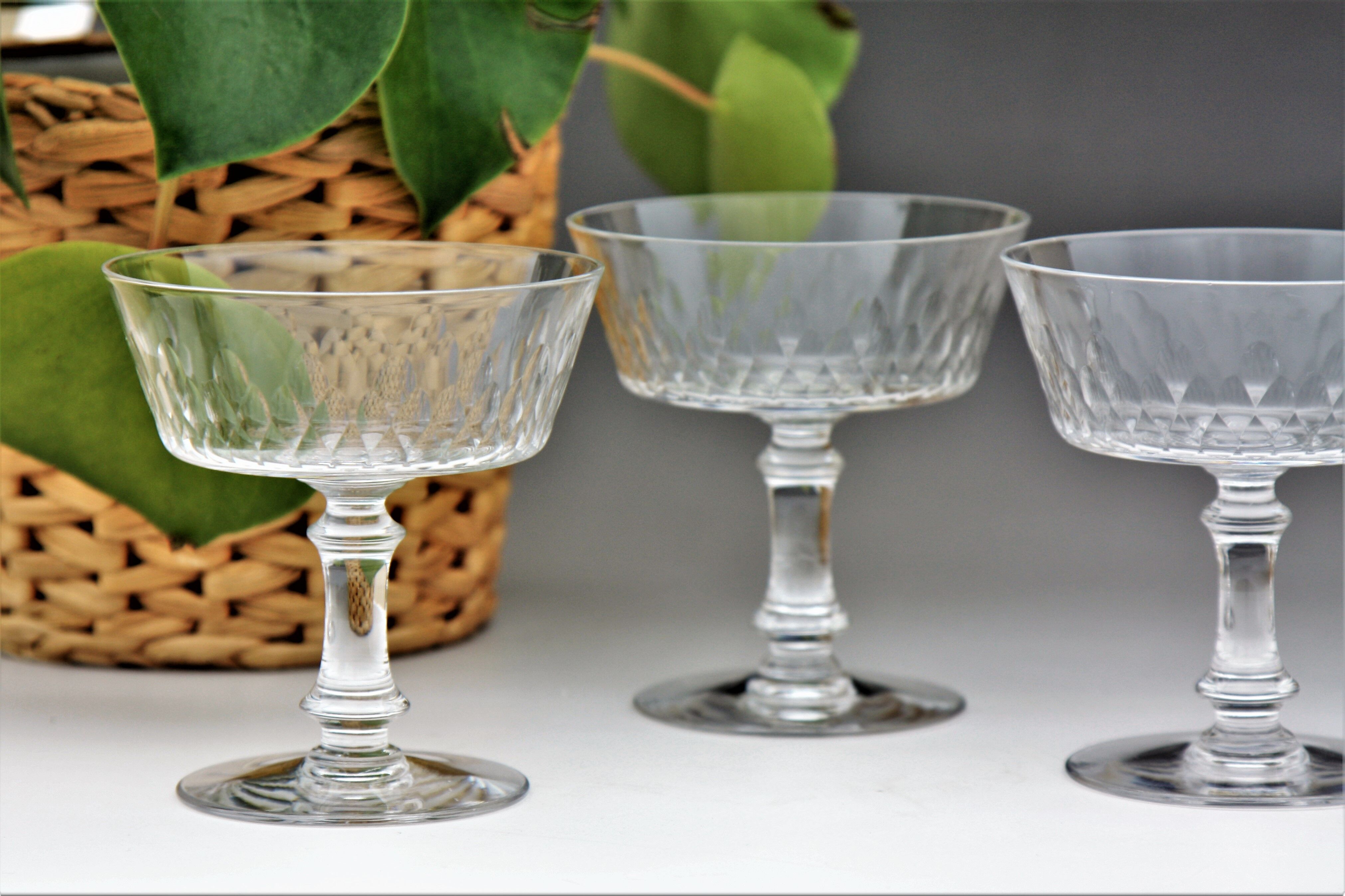 4 Baccarat crystal champagne glasses model Champigny Richelieu