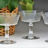 4 Baccarat crystal champagne glasses model Champigny Richelieu