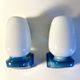 Pair of blue vintage Tovi wall lights Mid Century Modern/Space Age opal