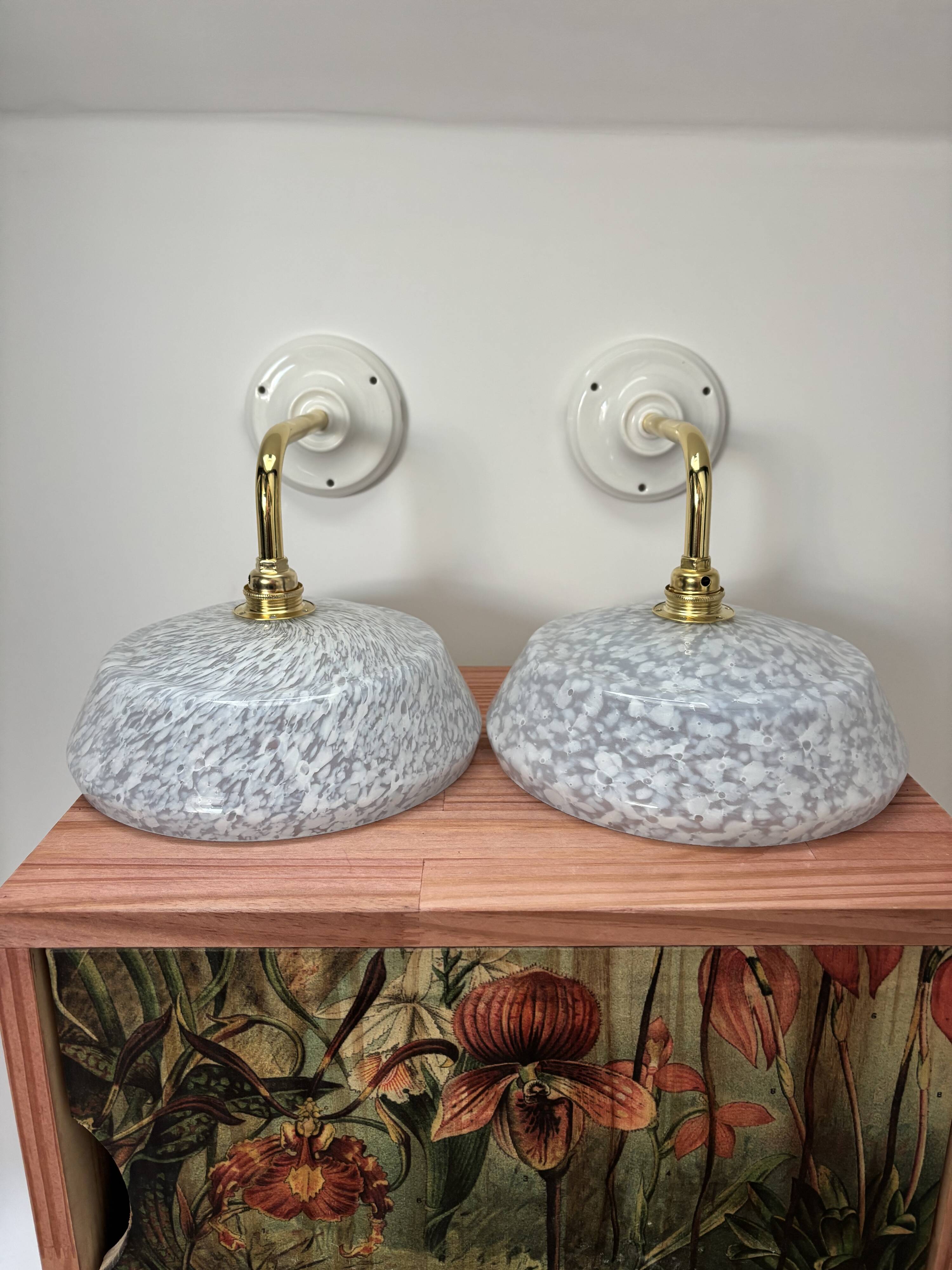 Pair of blue wall sconces